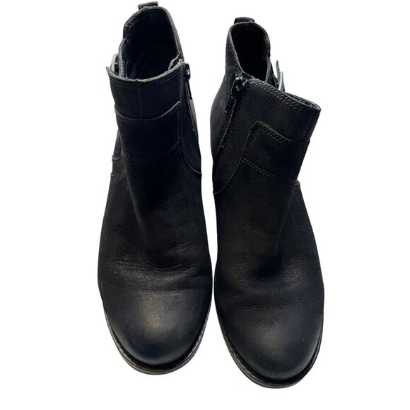 Abeo Yana Ankle Boots Women's 7.5 Black Nubuck Leather Comfort Side Zip Moto - Picture 7 of 10